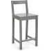 Amazon Basics Wooden Bar Stool with Backrest 24", Grey, 1 Unit