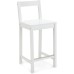 Amazon Basics Wooden Bar Stool with Backrest 24", White, 1 Unit