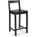 Amazon Basics Wooden Bar Stool with Backrest 24", Black, 1 Unit