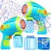 Sloosh 10 Holes Bubble Gun for Kids, Bubble Machine Gun for Toddlers 1-3, Automatic Light Up Airship Blower with 2 Bottles 4 Bags Refill Solution, Summer, Outdoor Toy, Party, Easter, Gift