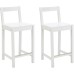 Amazon Basics Wooden Bar Stool with Backrest 24", White, Set of 2