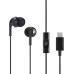 Amazon Basics USB-C Wired Earbuds with Microphone, In Ear Headphones, 4.2 ft long cable, S/M/L Ear Tips, One size, Black